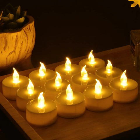 Battery Operated LED Tea Lights Set Of 100 Flameless Tealights With Warm Yellow Glow For Weddings Parties And Home Decor No Fuss Setup