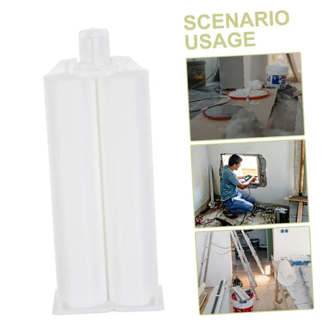Dual Component Epoxy Adhesive Cartridge Kit With Reliable Flow Control That Works Like A Boss Ten Pack Mixing Tubes For Precise Bonding on cartridge and use scenes