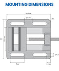 Dimensions diagram of 4 Inch Drill Press Vise For Your Home Shop Portable Bench Vise With Slotted Base Rugged Beefy Cast Iron Build