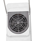 Bottom view of Compact Desk Space Heater With Adjustable Tilt Bracket Crank Up The Heat In Seconds Ultra Quiet 40dB showing fan grill
