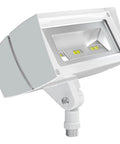 Worksite-Ready Aluminum Rectangular LED Flood Light, 18W, 1624 Lumens, 277V, Cool White, Conduit Mount Floodlight, White