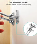 Built Tough Zinc Alloy Door Chain Lock For Front Door With Swing Bar Guard, installed on a white interior wall