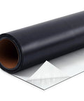 Heavy Duty 50 Mil Black Epdm Rubber Butyl Tape For Roofing Seams And Flashing 4 Inch Wide 25 Ft Long roll showing adhesive backing.
