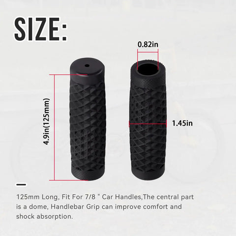 Seven Eighths Inch Bike Grip For Beach Cruisers And All Terrain Bikes Black 125mm Round Handlebar Grip Fits Seven Eighths Inch Bar