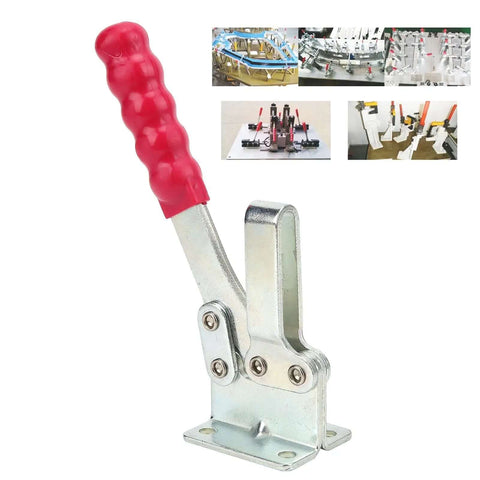 Welding Toggle Clamp For Vertical Fixture And Elbow Applications, Heavy Duty Pro Grade Hand Tool GH203P with red handle
