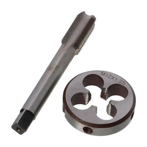 Professional Round Machine Tap Die M12×1.25 Metric Thread Kit For Precision External Screw Machining And Complete Internal Threading With Compact Storage Design For Heavy Duty Shop Use, M12x1.25 steel tap and round die