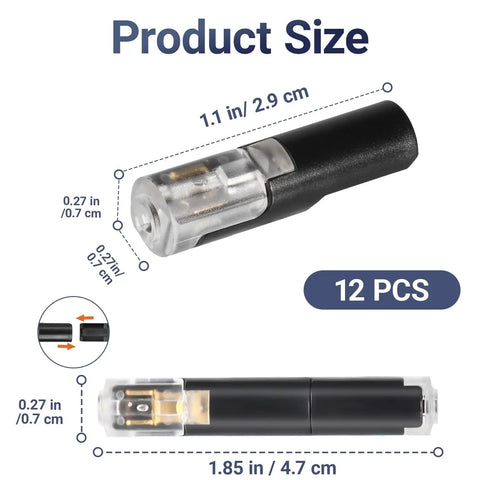 One Pin Low Voltage Wire Plug-In Connector For 16-18 AWG, 12-Pack Quick Disconnects With Locking Buckle dimensions diagram