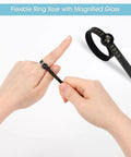 Flexible ring sizer from Handy Stainless Steel Ring Sizer Set With 27 Ring Gauges On Cable US Size 1 To 13 Plus Half Sizes in use