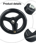 Ergonomic Hand Wheel With 200mm 3 Spoke Design And Rotating Grip For Table Saw And Lathe Tailstock Adjustment Black Finish
