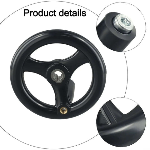 Ergonomic Hand Wheel With 200mm 3 Spoke Design And Rotating Grip For Table Saw And Lathe Tailstock Adjustment Black Finish