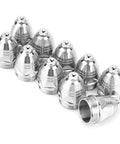 Premium P80 Plasma Cutting Consumables Set With 10 Durable Nozzle Tips For Air Plasma Machines showing metallic nozzles.