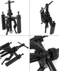 Heavy-Duty 3-Jaw Inner Bearing Puller Tool Set For Removing Sleeve Bushings And Car Auto Motorcycle Parts, close-up view of tool details.