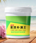 Heavy Hitter Polyurethane Waterproof Coating For Garage And Patio Surfaces in a bucket with a waterproof label.