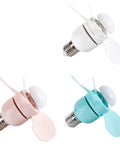 Veltros E27 Ceiling Fan with LED Light Quiet for Kitchen in pink, white, and blue colors showcasing compact design for easy installation.