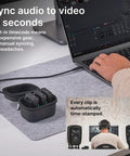 Wireless Pro Compact Wireless Microphone System with Timecode and 32 Bit Float Onboard Recording, shown with smart charge case.