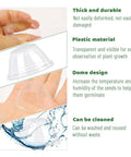Clear As Day See Through 50 Pack 4cm Inner Diameter Grow Domes, durable PET material, used for humidity control in seed germination.