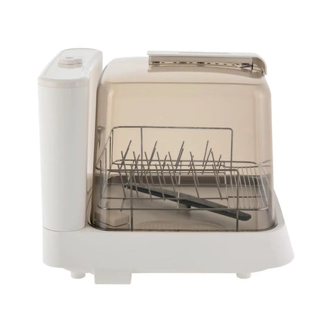 No Sweat Portable Countertop Dishwasher For Apartments And RV Cabins featuring side view with transparent cover and drying rack.
