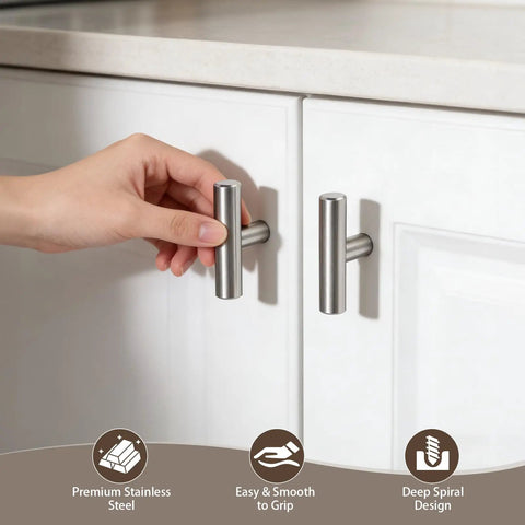 10 Pack Stainless Steel Cabinet Knobs For Kitchen Drawers Brushed Nickel Dresser Knobs Furniture Hardware Single Hole Cabinet Handles