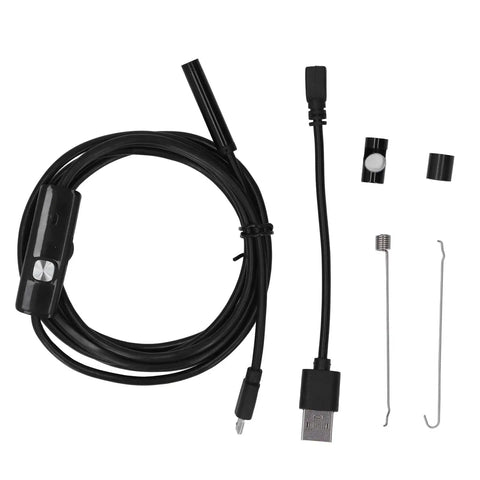 Endoscope Inspection Camera With Six Adjustable LED Lights 0.3MP Borescope, 1M Cable and Micro Connector, accessories included