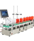 Plug And Play Automatic Two Nozzle Liquid Filler With Digital Screen Precision Weighing Tech For Juice Wine Bottling Easy Setup Smooth Running Solid Heavy Duty Workhorse Machine on production line with jars.