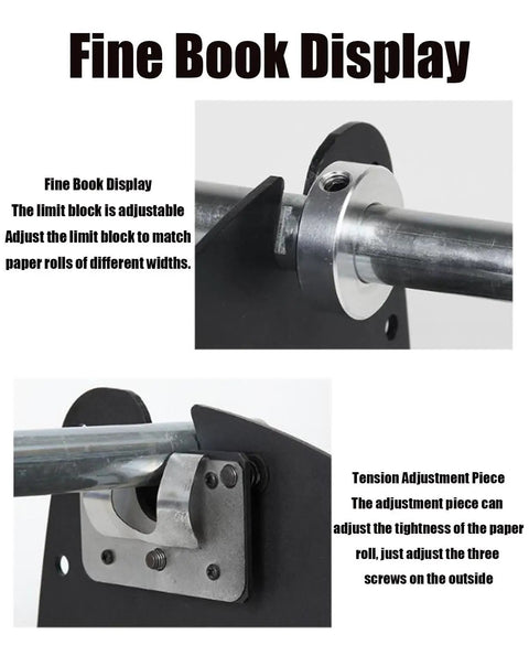 Heavy Duty Honeycomb Paper Dispenser And Packaging Feeder With Adjustable Tension And Stretching Device For Smooth Roll Action Straight Fire Performance For Fast Box Taping, showing adjustable limit block and tension adjustment piece.