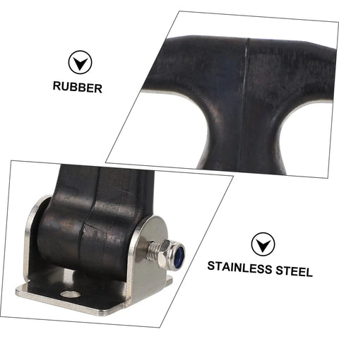 Two Pack Elastic Draw Latches With T-Handle Catch, Hood Hasp Replacement For Machines And Vehicles, detail of rubber and stainless steel components