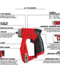 Slick Brushless Drill Driver With Four Versatile Heads Compatible With Milwaukee M12 Tools lightweight tool features and design specifications.