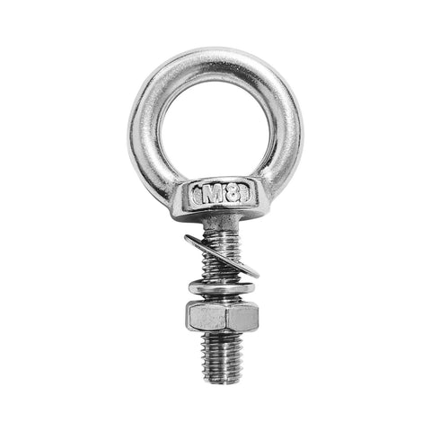 Heavy Duty Built Tough Stainless Steel Eyebolt Kit Four Pack Five Sixteenths By One Point Two Inch Lifting Eye Bolts With Nuts And Washers