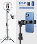 12 Inch Ring Light With 72 Inch Tripod Stand Dual Phone Holders 38 Color Modes Selfie Ring Light For YouTube Makeup Photos Videos