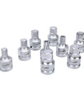 Rock Solid 9 Pcs Heavy Duty Impact Hex Bit Socket Set With 3 4 Inch Drive, Features Cr Mo Steel Build For Big Jobs Like H14 To H24 Size Allen And M16 M18 Spline Bits That Save Your Tools During Tough Repairs. Eight Cr-Mo impact hex bit sockets shown on white background, H14 to H24