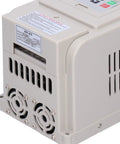 Front view of beige VFD module with dual cooling fans for spindle motor speed control.
