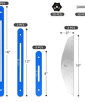 Stair Tread Template Tool Aluminum Alloy Jig For Stair Measuring And Layout showing components and dimensions