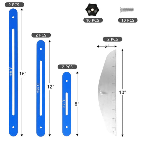 Stair Tread Template Tool Aluminum Alloy Jig For Stair Measuring And Layout showing components and dimensions