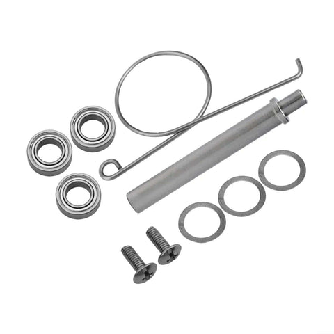 Cool Fishing Reel Handle Knob Repair Kit With Shaft And Bearings Includes Washers Screws Gasket Assembly For Freshwater Upgrades银色金属 10 Pieces Size 7 4 2 5mm silver metal parts laid out