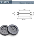 Diagram and two 2 Inch Rubber Grommets For Wiring Protection And Firewall Hole Plugs on white background