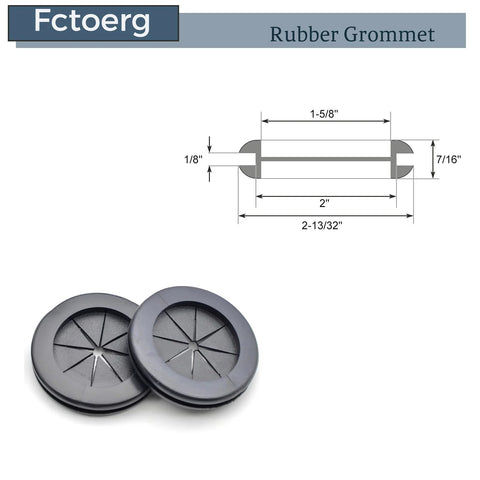 Diagram and two 2 Inch Rubber Grommets For Wiring Protection And Firewall Hole Plugs on white background