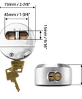 Hockey Puck Lock For Trailer Doors Two And Seven Eighths Inch Diameter Keyed Differently Two Pack with keys