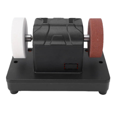 Eujgoov Cordless Mini Bench Grinder With 2 Wheels, Variable Speed Up To 6000 Rpm For 18V Battery, compact with dual wheels for sharpening.