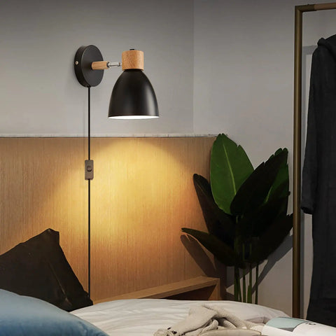 Plug In Swing Arm Wall Sconce Set Of Two Dope Black Bedside Reading Lamps With Cord And On Off Switch Adjustable Arm And Head