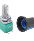 Pack Of 12 Dope Single Linear Rotary Potentiometers With Switch Two Of Each 5K 10K 20K 50K 100K 500K Ohms Knurled Shaft