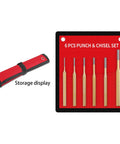 Center Punch Set With Centering Pin And Chisel Tool Kit for Metalworking Masonry and Diy Projects with storage case