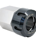 ER32 Collet Chuck Block Set Of 2 For Square Hex And Parallel Workholding On CNC Lathes, shown with clamping nut