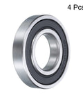 Four Pack Deep Groove Ball Bearings 20mm Bore 42mm Outer Diameter 8mm Width High Carbon Chrome Steel Double Rubber Sealed ABEC1 Built Tough