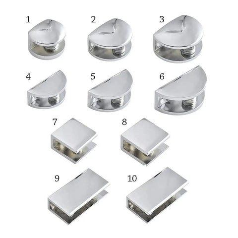 Heavy Duty Cabinet Shelf Clips 10 Piece Panel Bracket Holder Zinc Alloy Glass Clamp For Shelves And Doors Durable Non Slip