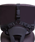 Ultra Firm Gel Foam Lumbar Support Cushion For Lower Back Pain Relief secured to an office chair with adjustable straps.