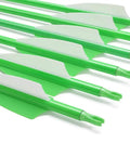 Green-fluorescent vanes on Carbon Practice Arrows 28 Inch For Youth Bow Pack Of 6, 29.5 Inch Total Length, 0.307 Outer Diameter.
