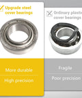 Steel vs plastic cover bearings comparison for 4 Pack Front Wheel Bushing To Bearing Conversion Kit 9040H For Lawn Mowers Compatible With John Deere