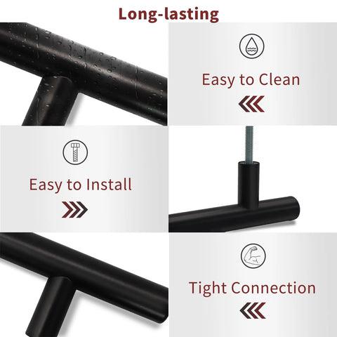 Twenty Pack Matte Black Cabinet Pulls With 96 Millimeter Hole Center For Easy Install And A 5.7 Inch Overall Length Stainless Steel Hardware
