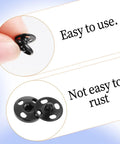100 Sets Of 10 mm Sew On Snap Buttons For Clothing Metal Snaps Fasteners Press Studs In Black And White Durable Garment Snaps For Sewing Projects