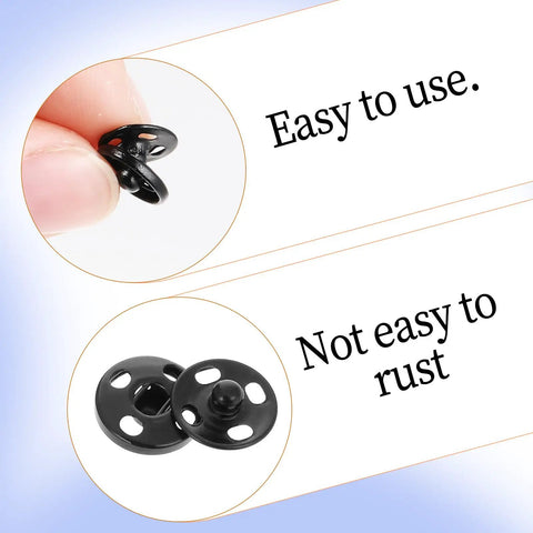 100 Sets Of 10 mm Sew On Snap Buttons For Clothing Metal Snaps Fasteners Press Studs In Black And White Durable Garment Snaps For Sewing Projects